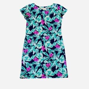 Pappagallo Palm Tropical short sleeve jersey Dress,Size S